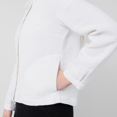 Linen cotton white jacket, with pockets