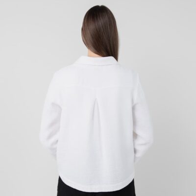 Linen cotton white jacket, long sleeves