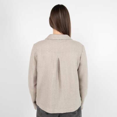 LIMA Jacket beige 12 Beige linen jacket, zig-zag pattern