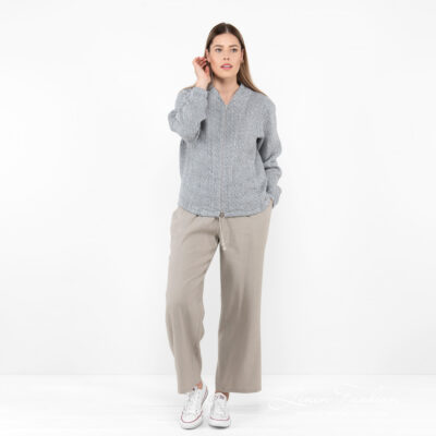 MANGA Bomber jacket grey 7 linen bomber jacket full view.