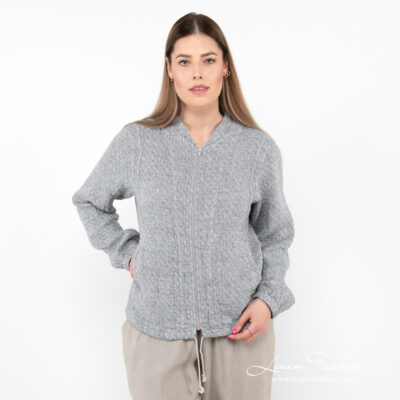 MANGA Bomber jacket grey 8 linen bomber jacket washed.