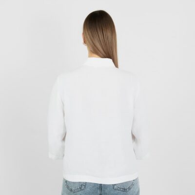 LOLA Shirt white 10 white linen shirt style blouse from backside