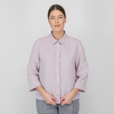 LOLA Shirt lilac 6 lilac linen blouse with buttons