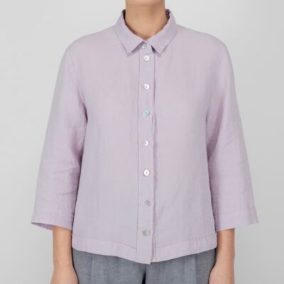 LOLA Shirt lilac 9 lilac linen blouse, sleeves 3/4