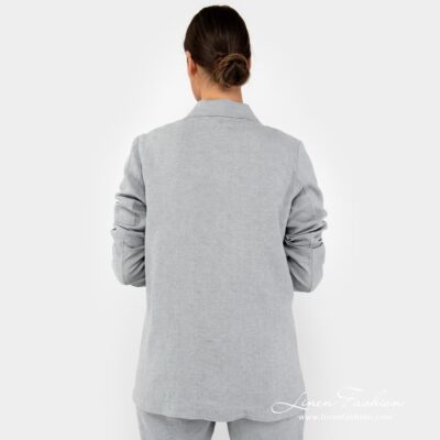 VERONA Jacket grey 10 Grey jacket of 100% linen fabric.