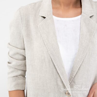 VERONA Jacket beige 8 100% linen jacket in light grey.