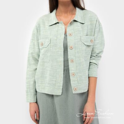 MONACO Jacket light green 7 Linen-cotton jacket in light green colour.