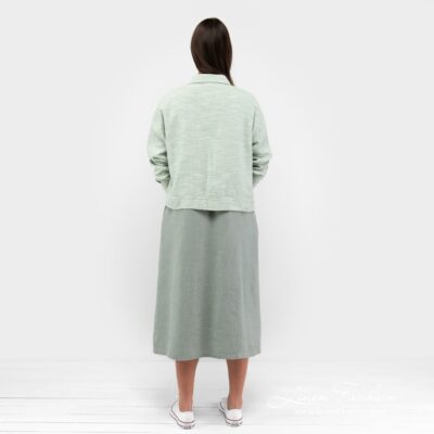 MONACO Jacket light green 8 Light green jacket of linen-cotton fabric.