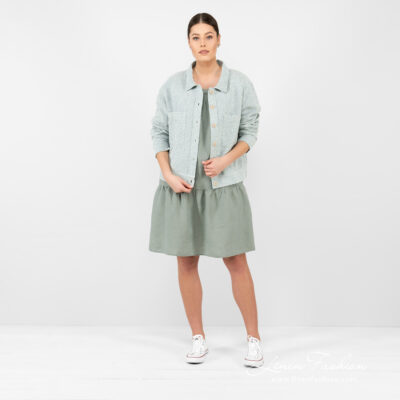 MANU Jacket light green 12 Linen cotton green jacket full view.
