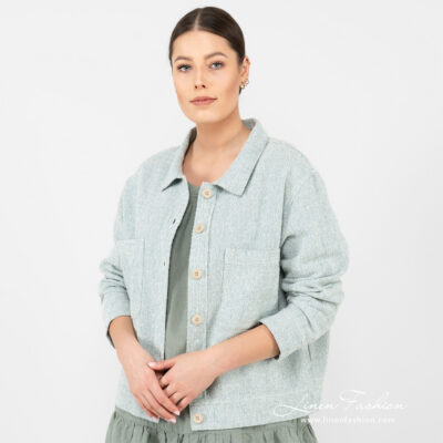 MANU Jacket light green 11 Linen cotton green jacket, washed.