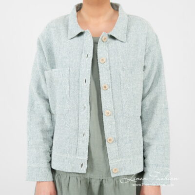 MANU Jacket light green 10 Linen cotton green jacket with button closure.