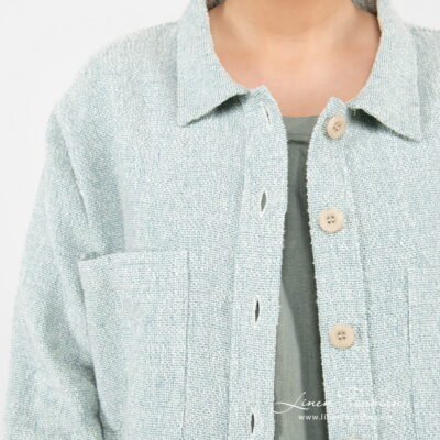 MANU Jacket light green 9 Linen cotton green jacket with big pockets.