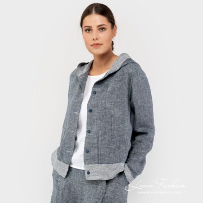 AZORA Jacket 8 Linen navy jacket