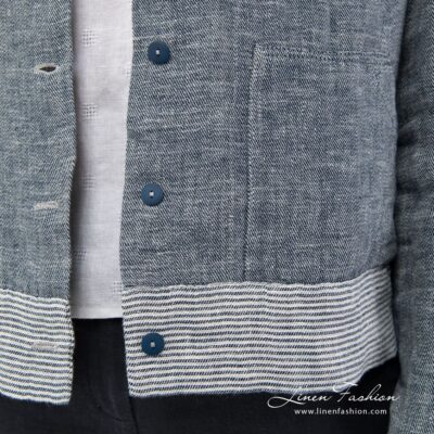 AZORA Jacket 13 Linen navy jacket two sided fabric