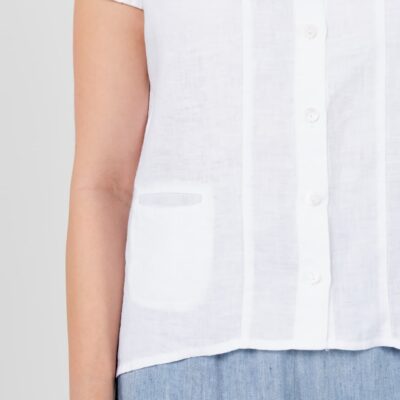 Linen shirt, optical white, small pocket