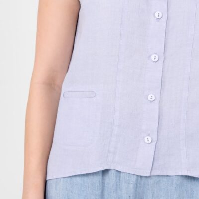 KRISTI Shirt bluish-grey 10 Linen bluish-grey shirt, small pocket