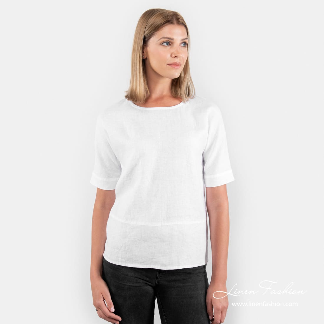 IBIZA white linen blouse