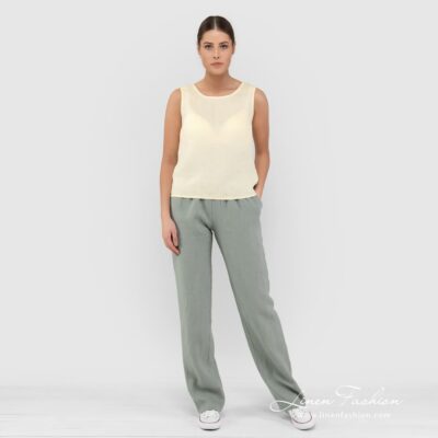 TATU Blouse yellow 6 TATU soft yellow linen blouse in full size