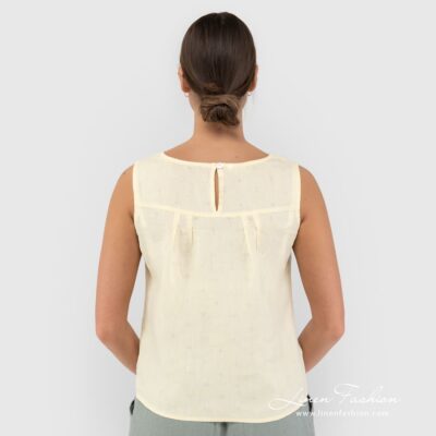 TATU Blouse yellow 8 TATU soft yellow linen blouse back pleats