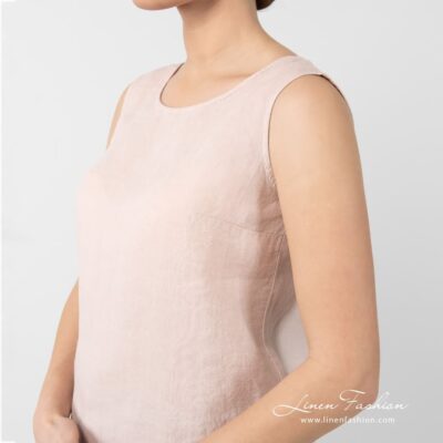 TATU Blouse pink 7 TATU rosy linen blouse sleeveless