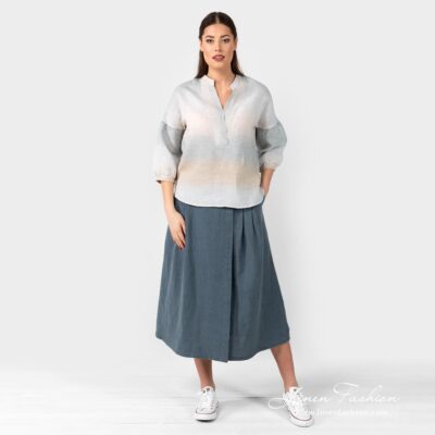 PALMA Blouse striped 7 PALMA striped linen blouse with matching skirt