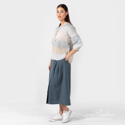 PALMA Blouse striped 8 PALMA multicolored striped linen blouse with matching skirt