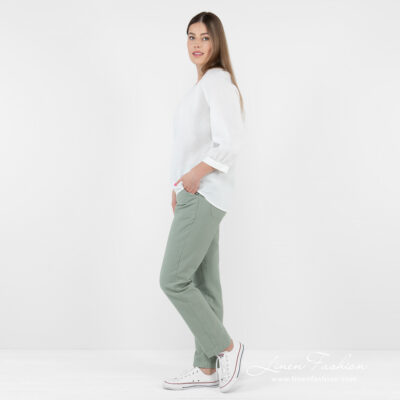 FREDA Blouse white 9 linen blouse white, full view from one side3.