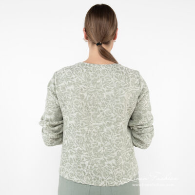 CYBIL Blouse green 12 green flower blouse from backside.