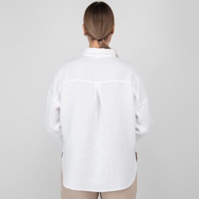 white linen shirt blouse from backside