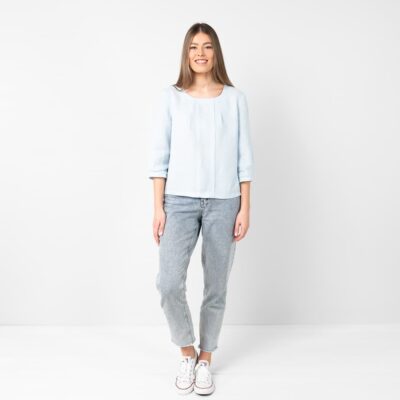 Light blue linen blouse
