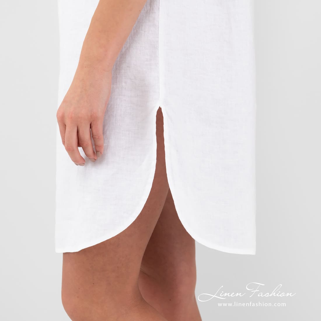 BAHAMA White Linen Night Dress. Sleeveless, Knee Lenght. BAHAMA White Linen Night Dress. Sleeveless, Knee Lenght.