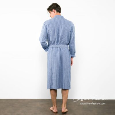 ARAS LIN Bathrobe blue 12 ARAS blue bathrobe of linen.