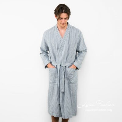 ARAS LIN Bathrobe grey 8 Grey mens bathrobe ARAS.