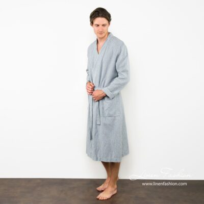 ARAS LIN Bathrobe grey 9 Mens bathrobe in grey.