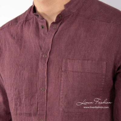 ANDY Shirt cherry 8 ANDY cherry linen shirt pocket