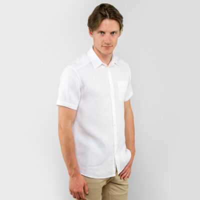 HARVY Shirt white 5 Optical white linen men's shirt