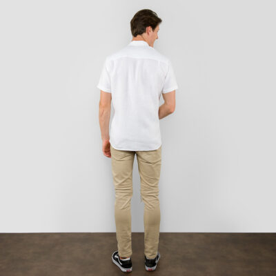 HARVY Shirt white 8 Optical white linen men's shirt, backside