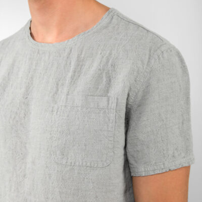 WINDO T-shirt grey 7 Simple grey linen men's shirt with pocket