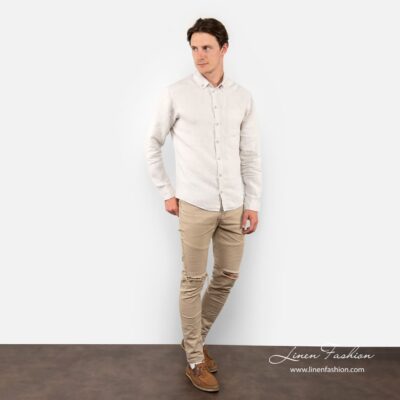 SIR Shirt beige 7 SIR natural color linen shirt full size