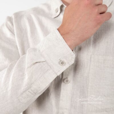 SIR Shirt beige 9 SIR natural color linen shirt sleeve