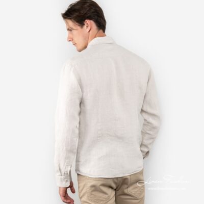 SIR Shirt beige 10 SIR natural color linen from back side