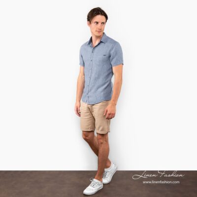 CORTO bluish linen shirt full size