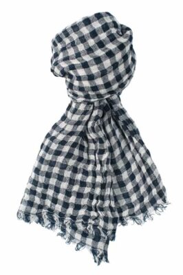FINO Shawl blue checked 3 FINO Shawl blue checked
