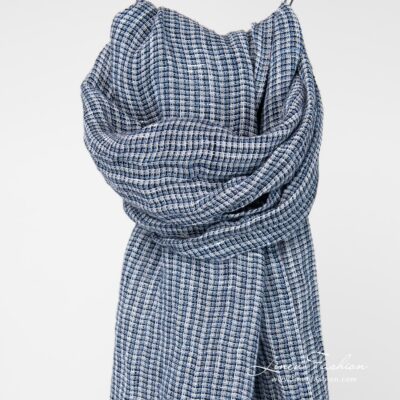 LOTTO MINI Shawl blue 10 Linen blue ivory scarf