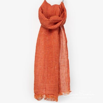 LOTTO MINI Shawl orange 5 Linen ginger orange scarf full size