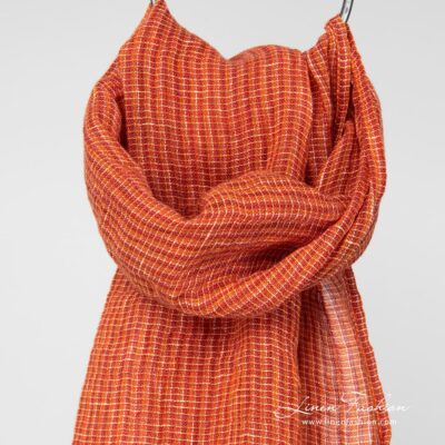 LOTTO MINI Shawl orange 4 Linen ginger orange scarf
