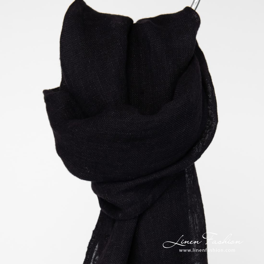HALE Shawl black 1 Black onyx linen scarf