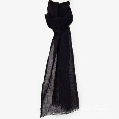 HALE Shawl black 11 Black onyx linen scarf full size