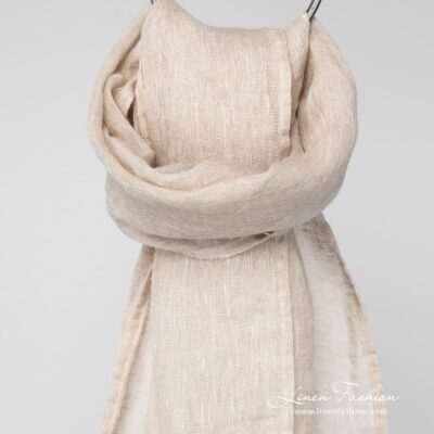 HALE Shawl brownish 4 Linen brownish melange scarf