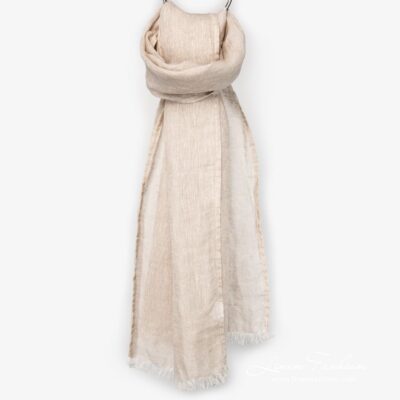 HALE Shawl brownish 5 Linen brownish melange scarf full size